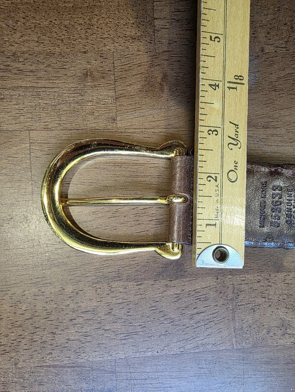 Michael Kors Braided Brown Belt with Gold Buckle Size Small